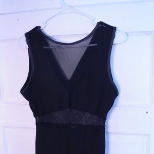 Black semi-mesh dress
